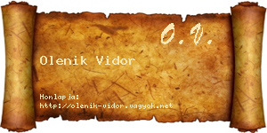 Olenik Vidor névjegykártya